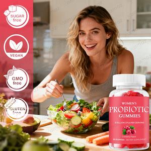 Amaz Vegan Gummies probióticos sin azúcar para mujeres 5 mil millones de CFU Sabor a arándano Gluten GMO Free 60 Count Salud vaginal para adultos - Product Image 4