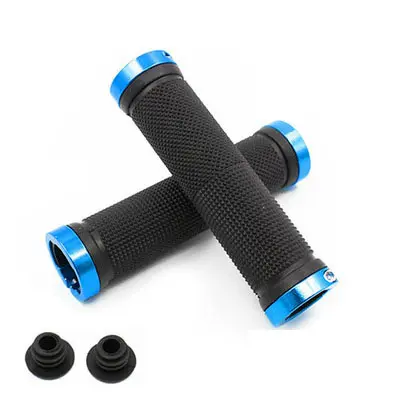 Bike Handlebar Grips Double Lock on Locking Bicycle Handlebar Grips Rubber Soft Anti-Skid Cycling Bike Grips for Mountain MTB