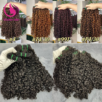 Extensions de cheveux humains bruts vietnamiens en gros, alignés sur les cuticules, super double drawn, bouclés style pixie, en lots