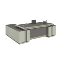 Bureau de direction contemporain en L avec table d'accueil intégrée – Design haut de gamme pour sièges de direction