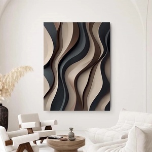 Escultura para colgar en la pared grande vertical blanca y negra tallada en madera texturizada 3D abstracta minimalista moderna Art <span class=keywords><strong>Deco</strong></span> para hoteles - Product Image 2
