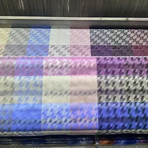 1200 Needles Polyester Jacquard Fabrics Colorful Geometric Woven Fabrics for Neck Ties 170/210 Widthe