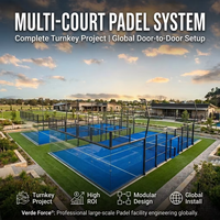 Terrain de padel VERDE FORCE VPADEL-200 20x10m avec verre trempé de 12 mm, vue ultra panoramique, champ de vision non obstrué