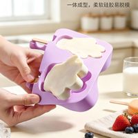 Moules à sucettes glacées en silicone motif dessin animé, bac à glaçons en silicone sans BPA, réutilisable, avec bâtonnets pour enfants, vente en gros