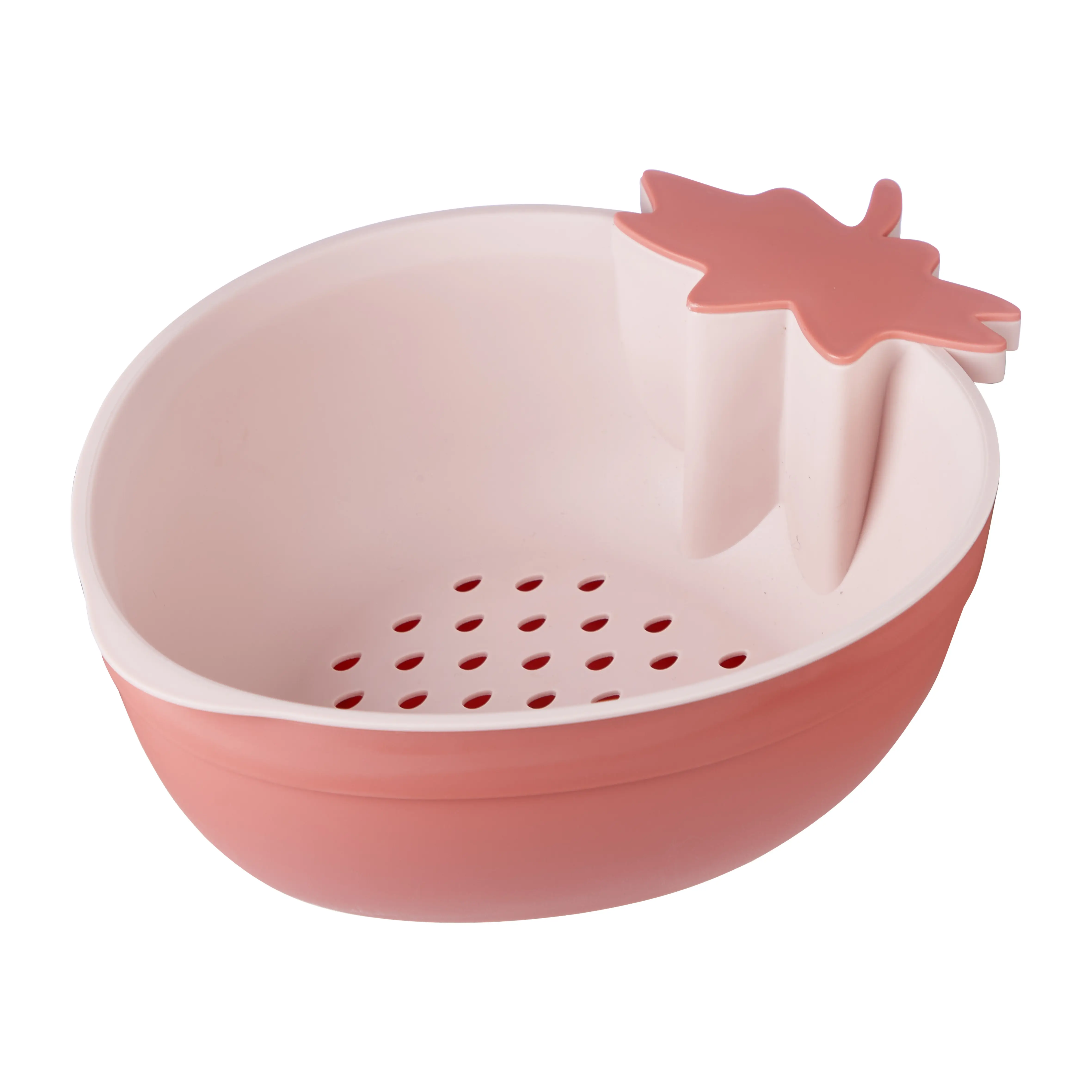 Household Kitchen Tools Double Layer Multi-function Fruit Vegetable Washing Bowl Plastic Drain Basket strawberry shape double