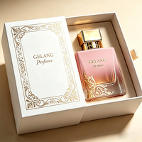Bouteille de parfum de luxe de haute qualité bouteille en verre de parfum rose 50ML bouteille vide de parfum carré avec couvercle