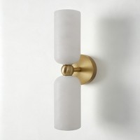 Applique murale minimaliste italienne en albâtre espagnol, lampe murale de chevet en laiton, éclairage mural décoratif pour chambre à coucher, couloir, allée
