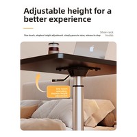 Table de chevet portable à hauteur réglable avec roulettes, bureau mobile pour ordinateur et écriture à usage domestique
