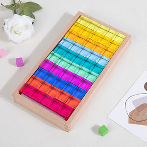 Acrylic Transparent Cube <strong>Gem</strong> Building Blocks for Children's Educational Development Rainbow Blocks Preschool Toys - Product Image 4