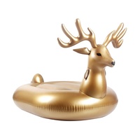 Jouets gonflables personnalisés en plastique doré en forme de cerf pour la baignade estivale à usage résidentiel - Jouet aquatique à chevaucher pour piscine extérieure Waterhan