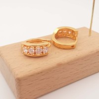 Boucles d'oreilles en macramé plaquées or 18 carats avec cristaux CZ, design élégant, pour femme, Aretas Para Todo El Oido