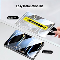 Protection d'écran en verre trempé anti-rayures 9H avec pose automatique et dépoussiérage intégré pour iPad Pro 11 pouces 13 pouces M4 M5