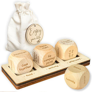Cadeaux en bois personnalisés quoi regarder décision pour le film <span class=keywords><strong>dés</strong></span> date nuit nourriture cube <span class=keywords><strong>jeu</strong></span> à emporter vilain <span class=keywords><strong>dés</strong></span> - Product Image 1