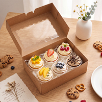 Boîtes à pâtisserie en kraft de qualité alimentaire avec fenêtre pour l'emballage de biscuits, beignets et pâtisseries, en stock aux États-Unis
