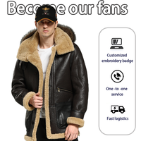 Blouson aviateur B3 en peau de mouton pour homme Manteau aviateur en cuir véritable Style RAF vintage