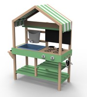 Ensemble de cuisine en bois massif pour enfants, certifié EN71, écologique, pour jeux de rôle en extérieur, apprentissage de la cuisine et de la simulation