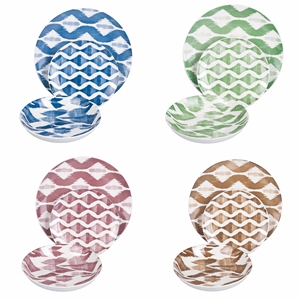 Juego de Vajilla IKAT de 12 Piezas en 4 Colores - Product Image 1