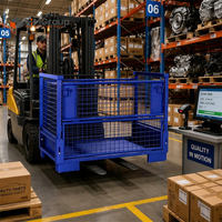 Cage à palettes pliable en acier robuste pour entrepôt industriel, personnalisable et empilable