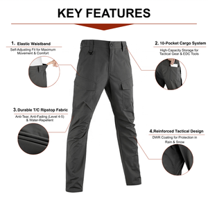 Pantalones Cargo Tácticos Fronter para Hombre, Ripstop, Resistentes al Agua, con 10 Bolsillos, Duraderos, para Exteriores, Talla Estadounidense - Product Image 2