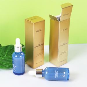 Boîte cadeau pliable en papier écologique Crown Win, flacon d'huile essentielle durable, cosmétique, gaufrage, boîtes en carton dorées - Product Image 6