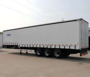 Semi-remorque à rideaux latéraux durable CIMC 3 essieux 50 tonnes 50 tonnes pour le transport de marchandises en boîte, pour la protection <span class=keywords><strong>des</strong></span> marchandises - Product Image 1