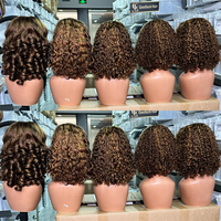 Perruque de cheveux humains Super Double Drawn, boucles Pixie, avec closure 4x4, cheveux vierges vietnamiens bruts, perruque courte style bob pour femmes
