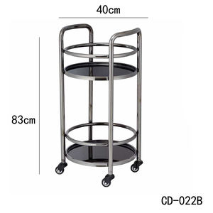 Chariot à roulettes moderne pour bar, thé, vin, chariot de service avec roulettes, or rose et gris, chariot d'hôtel, maison, restaurant - Product Image 4