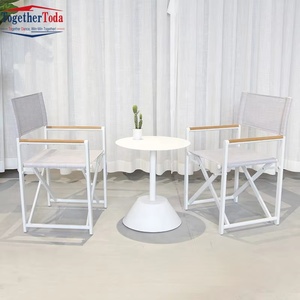 Chaise de camping pliable moderne en aluminium blanc pour pique-niques, camping, maquillage et repas en extérieur - Product Image 3