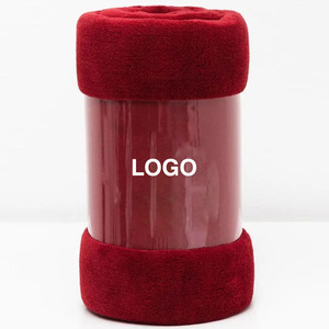 Haute qualité 100% Polyester recyclé en peluche corail flanelle polaire <span class=keywords><strong>lit</strong></span> jeter couverture doux <span class=keywords><strong>rouge</strong></span> couleur unie en gros pour les avions - Product Image 1