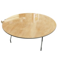 Table ronde pliante en contreplaqué robuste pour hôtel, salle de banquet, centre d'événements, mariage, fête, mobilier de qualité commerciale