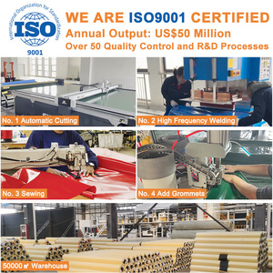 Thấp moq không thấm nước thời tiết kháng đôi bên PVC tráng bạt CuộN <span class=keywords><strong>1300D</strong></span> 30x26 610gsm Heavy Duty vải cho bể nước - Product Image 5