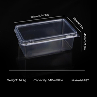 Boîtes d'emballage transparentes jetables en plastique PET écologique de 8 oz de qualité alimentaire pour gâteaux, forme personnalisée avec logo, pour desserts Tiramisu