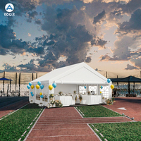 Tente de réception en PVC 5x8m avec armature en acier à poutres droites, robuste, pour mariages et événements, abri extérieur amélioré avec auvent galvanisé