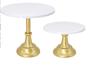 Juego de 3 Soportes Dorados para Pasteles de Boda, Artículos Festivos y para Fiestas, Soporte de Exhibición para Postres con Colores Combinados - Product Image 4