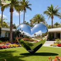 Escultura de Corazón en Acero Inoxidable Pulido para Villa Park Plaza