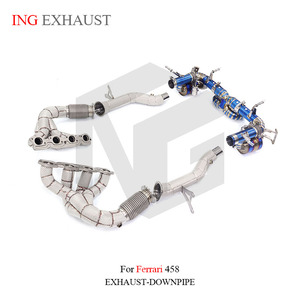 ING Titan legierung für Ferrari Catback <span class=keywords><strong>Manifold</strong></span> Full Set Auspuffrohr mit Hitzeschild Auto Performance Tuning Parts - Product Image 2