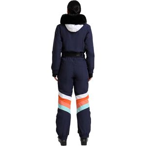 Combinaison de ski personnalisée pour femme, une pièce, imperméable 15K, respirante 10K, isolée, imprimé numérique color block - Product Image 2