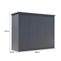 All-in-One Outdoor-Kochstation mit Aluminiumrahmen, Betonoptik-Schrank, integriertem Kühlschrank und Dunstabzugshaube, Wetterfest
