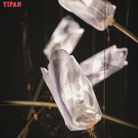Lampes suspendues en verre en forme de fleur, best-sellers, salon, chambre à coucher, installation facile, lustre LED
