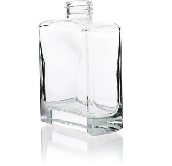 Botella de cristal de lujo para perfume, difusor decorativo con forma cuadrada, tapa de tornillo de madera, 100ml, 150ml, 200ml