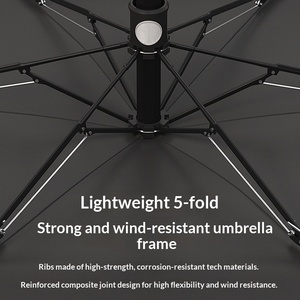 Five-Fold Small Flower Pattern Portable Folding Umbrella for Women with <b>Sunscreen</b> UV Protection Dual-Purpose Manufacturers Stock - Product Image 4