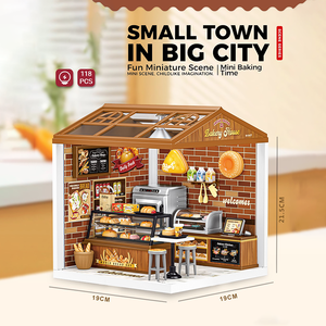 บ้านจิ๋วพลาสติก DIY ของเล่นตัวต่อ 3 มิติ ร้านชานมและร้านทอมมี่ ของเล่นจำลองบ้านพร้อมไฟ - Product Image 2