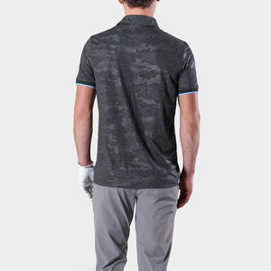 T-shirt polo de golf gris à motif de vêtements de golf et imprimé camouflage personnalisé pour hommes - Product Image 4