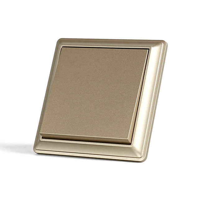 EU Standard 1 Gang 1 Way 2 Way 3 Way Wall Power Light Switch in Flame Retardant PC Panel Luxury Designed Decorative Switches