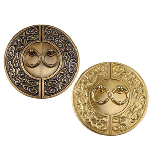 Manija de puerta estilo chino Dingcheng, bronce antiguo, latón redondo, para decoración de superficies de puertas de madera. - Product Image 5