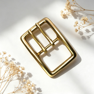 Fashion Brass Roller Buckle, Glossy Finish Strap Adjustment Buckle, Handmade Leather Fitting, Dog <b>Collar</b> & Backpack Hardware - Product Image 6