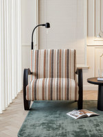 Fauteuil décontracté de style médiéval Burke - Canapé vintage pour salons et balcons, design de tissu personnalisable, mousse haute densité