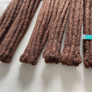 20 pouces 24 pouces 1.2cm couleur #30 10 brins véritables mèches de <span class=keywords><strong>cheveux</strong></span> humains pour hommes noirs africains tressage style Crochet Dreadlocks en stock - Product Image 3