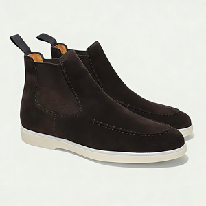 Mocassins classiques pour hommes, en cuir véritable et daim, de haute qualité, à bout rond, pour toutes les saisons - Product Image 6