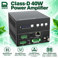 Mini 40W D Sınıfı Güç Amplifikatörü Dengeli Ses Girişi Stereo Köprü Çıkışı EQ Ayarı RS232 TCP/IP IR Kontrolü Dijital Ses Amplifikatörü